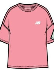 T-shirt rosa pastello Scugnizzi 0-16 New Balance con logo bianco sul petto e vestibilità rilassata