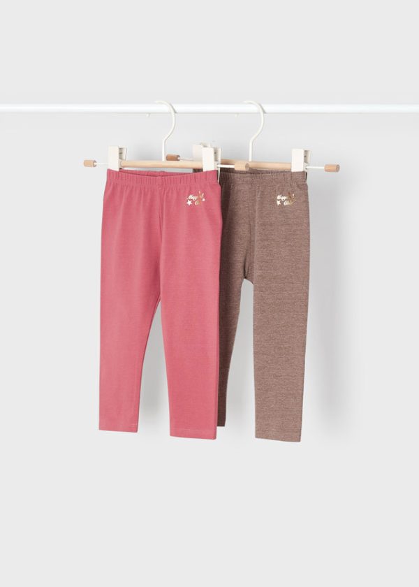 Set 2 leggings basici marronesc mayoral